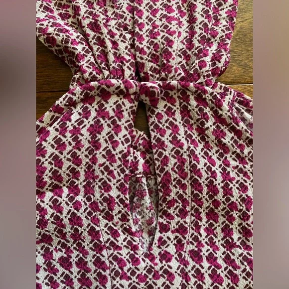 Maeve By Anthropologie Halter Neck Tank, Size 2, Pink/Burgundy/Cream - Picture 7 of 9